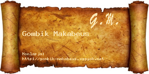 Gombik Makabeus névjegykártya